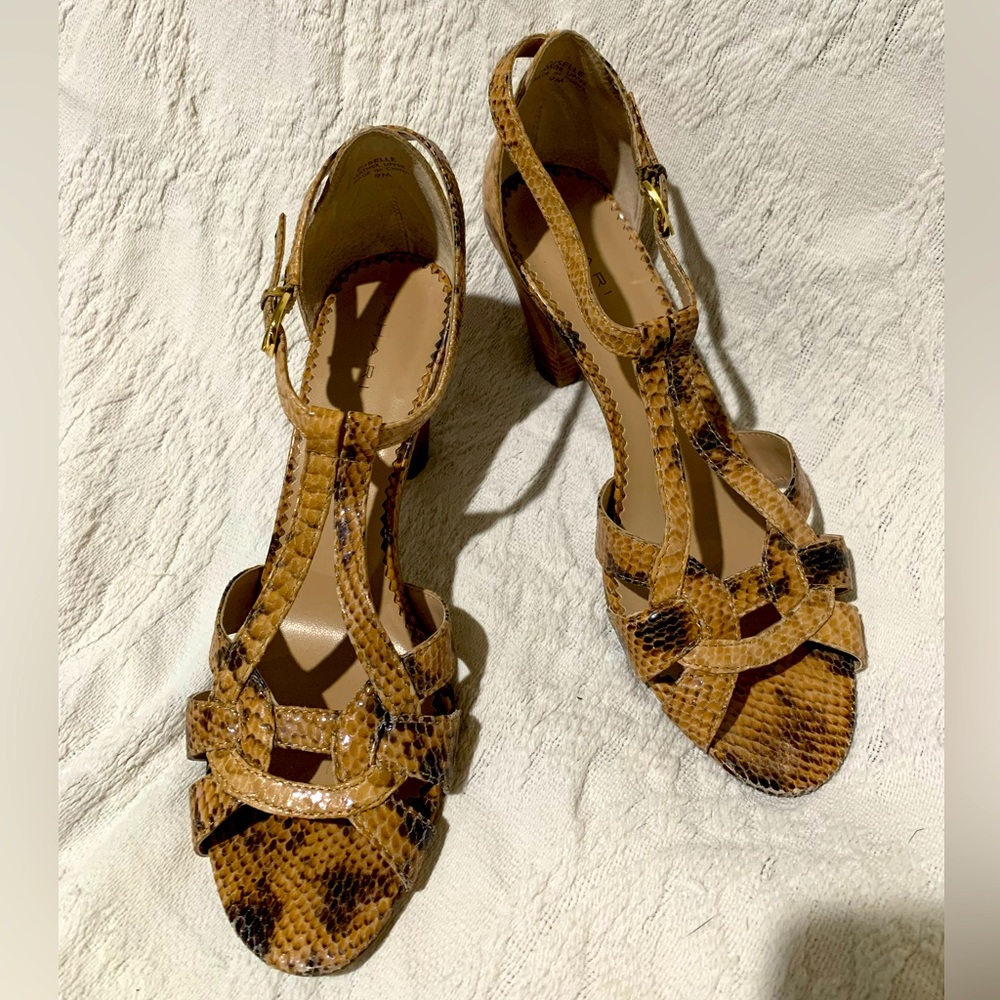 Tahari Brown Snake Print Heels